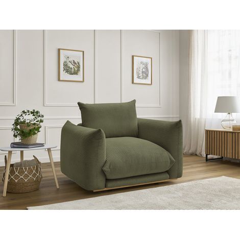 BOBOCHIC - Fauteuil ERNEST tissu velours côtelé Vert (1/5)