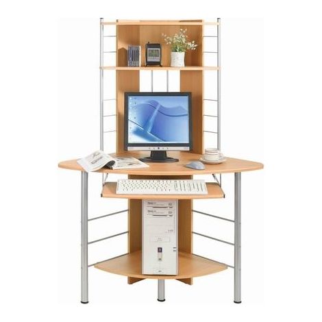 OEM Scrivania per Computer Angolare finitura in Faggio tastiera estraibile