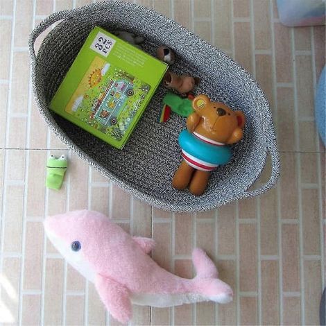 Panier de rangement rectangulaire en corde de coton, panier de rangement pour jouets, panier de rangement pour salle de bain, B - ya