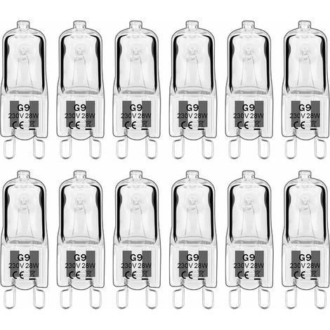12 pièces Ampoules halogènes G9 230V 28W 480lm 2800K blanc chaud capsule dimmable sans scintillement (1/5)