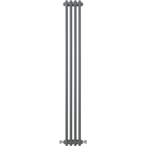 Acezanble Vertical Traditional Cast Iron Style Radiator 1500x200mm 2 Column Anthracite