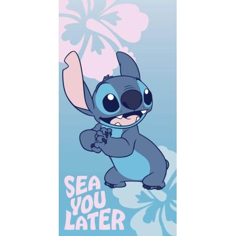 Serviette de plage Bleu - Stitch à plus tard  - 70x140 cm (1/4)