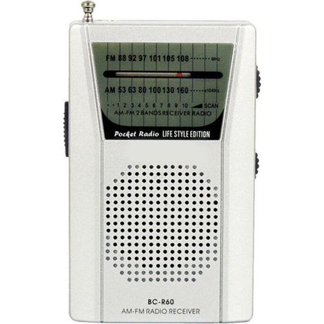 Radio portable FM BC-R60 – radio cadeau pratique, 1 pièce, design compact et léger pour usage intérieur ou extérieur