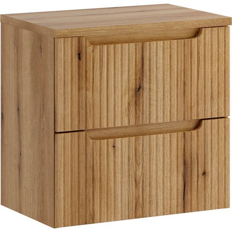 Meuble sous-vasque 60cm 2 tiroirs plan de toilette Riva Bois (1/5)