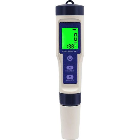 Testeur numérique 5 en 1 de qualité de l'eau pour aquariums, stylo de test portable et léger, pour eau du robinet, puits et piscine (1/5)