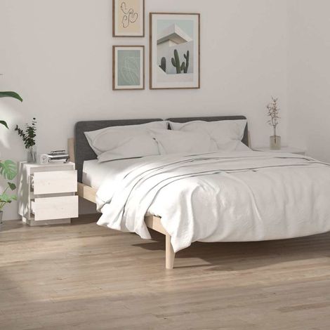 vidaXL Bedside Cabinets 2 pcs White 40x35x50 cm Solid Wood Pine (1/5)