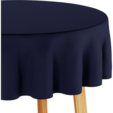 Tovaglia Moderna Antimacchia Ovale 120x160 cm Elegante Blu Marino (1/5)