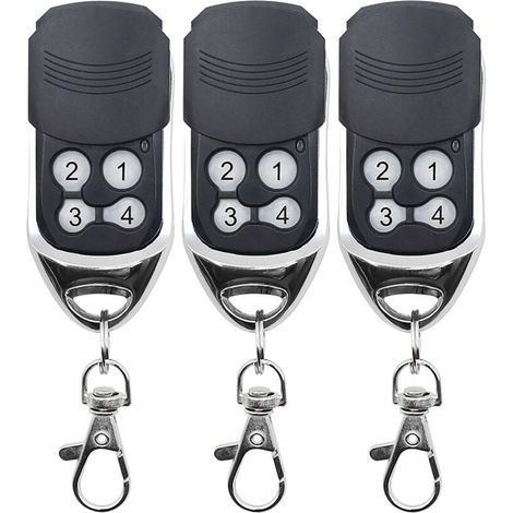 433MHz Telecommande Universelle Portail,Telecommande Camé Porte de Garage de Remplacement, Super Copie, Code Fixe, Code Roulant, Applicable à Télécommande DOORHAN MOTORLIN,3pcs