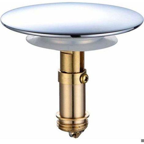 Bonde Clic Clac - 1 piece - 66mm laiton chromé - Pop up pour lavabo salle de bain cuisine
