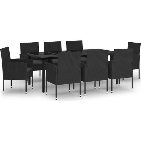Maison Exclusive - Set da Pranzo da Giardino 9 pz Nero (1/5)