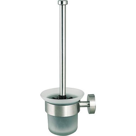 Garniture de brosse WC Axial verre satiné, brosse noire avec fixation (1/2)
