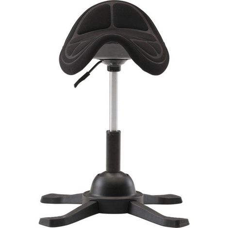 Tabouret ergonomique Up Up Toronto, noir, tissu noir, vérin à gaz allongé