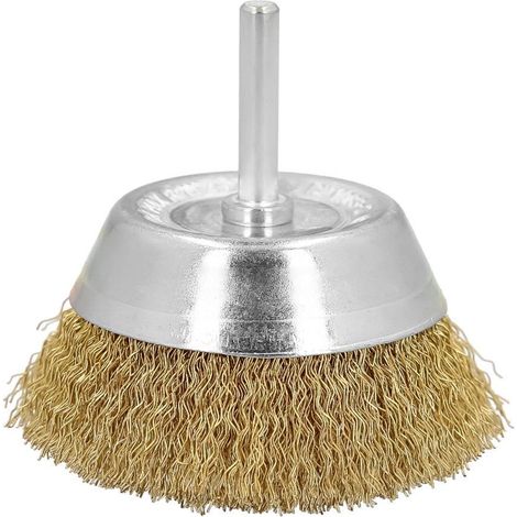 Cepillo Acero Latonado Taza Ø 100 mm. Espiga 1/4" (1/4)