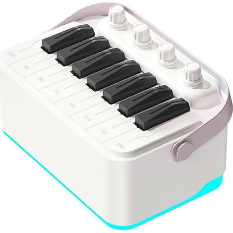 Amplificateur de piano et de guitare, batterie électronique, enceinte Bluetooth sans fil avec éclairage LED RGB blanc (1/5)