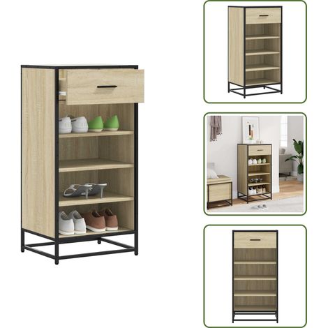 vidaXL Schuhregal Sonoma-Eiche 48x38x97,5 cm Holzwerkstoff