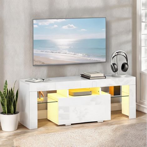 Meuble TV blanc en MDF 120 x 34 x 45 cm (1/5)