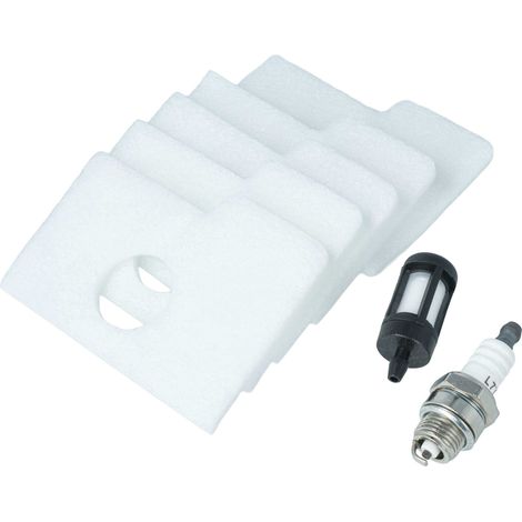 vhbw Luft-Filter, Kraftstofffilter, Zündkerze Ersatz für Stihl 1130 124 0800, 0000-350-3500, WSR6 für Motorsäge, Kettensäge - Wartungsset