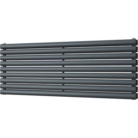Omeara Axis - Anthracite Horizontal Radiator H522mm x W1400mm Double Panel
