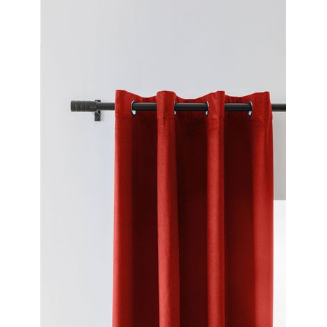 TENDA IN VELLUTO OSCURANTE ROSSA CON OCCHIELLI 140x250 (1/5)