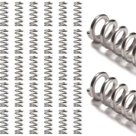 30 Pièces 1.2 7 20 mm Ressorts Compression, Ressort de Compression en Acier Inoxydable, Ressorts Hélicoïdaux Compressés en Acier Inoxydable, pour Réparations