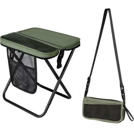 Tabouret de Camping Pliants Portables,Siège de Camping Portable 31cm,Tabouret de Camping Pliable,Mini Chaise Pliante Portable(Vert) (1/5)