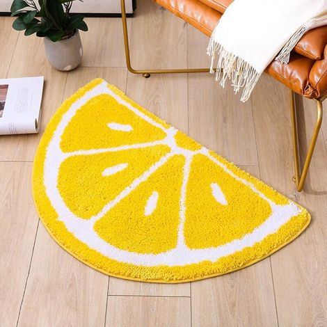 Paillasson tranches de citronan tidérapant pour décoration d'intérieur, salon, chambre à coucher, salle de bain, tapis d'intérieur lavable en machine, 50 x 80 cm (1/4)