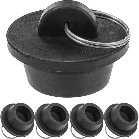 5 schwarze Gummi Badewannen Ablaufstopfen gute Abdichtung