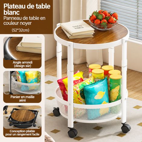 Table d'appoint pliante sans montage 5232 cm blanc perle bout de canapé 900 g – Livraison gratuite