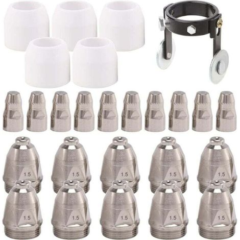 26Pcs P-80 Plasma Electrode Tip Buse 1.5 100Amp Plasma Cutter Torch Consommables Kit fit P-80 Cut Cutter Tips Buse (1/4)
