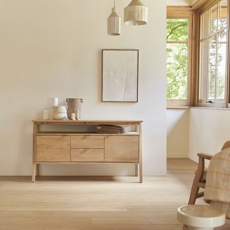Tikamoon Pola Buffet bas en chêne H 78 cm × L 140 cm × P 50 cm (1/5)
