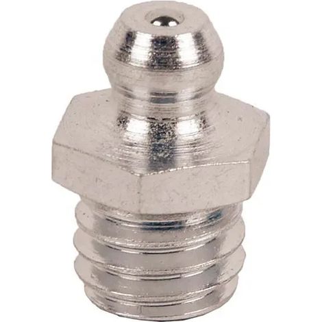 Raccordo ingrassatore dritto in metallo 10/150, ideale per una lubrificazione precisa e duratura.