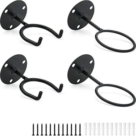 Set mit 4 wandmontierten Aufbewahrungsregalen für Baseballschläger (schwarzes Baseball-Regal + schwarzes Baseballschläger-Regal (je 2 Stück)) (1/5)
