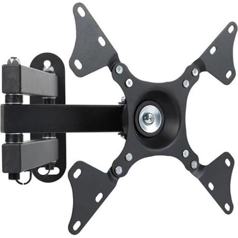 Support TV Mural Fixation Support Mural Ecran PC Orientable et Inclinable Universel pour Moniteur et Télévision Plat/Incurvé de 14-32 Pouces Jusqu'à 20 Kg