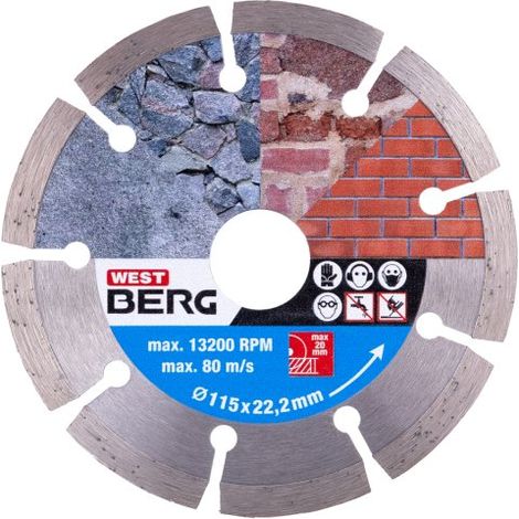 Hoja de diamante WESTBERG 115x1,8x22,2mm segmento 21111.01 (1/4)