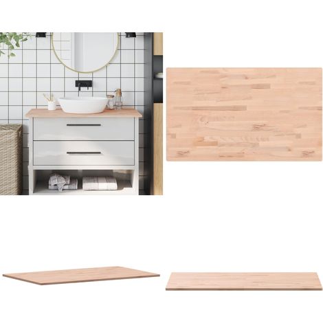Comptoir de salle de bain 100x60x1,5 cm bois massif de hêtre - Plan De Travail Cuisine - Comptoir Salle De Bain - Bois Massif - Hetre - Meubles Salle De Bain - Home & Living (1/5)