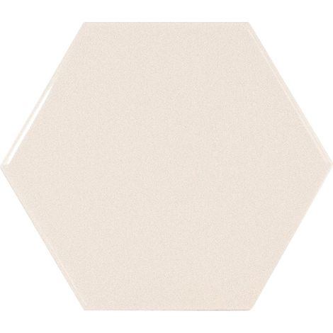 Carrelage mur hexagonal uni beige 12,4x10,7 cm SCALE HEXAGONE CREAM (vendu par boite de 0,61m2) (1/2)