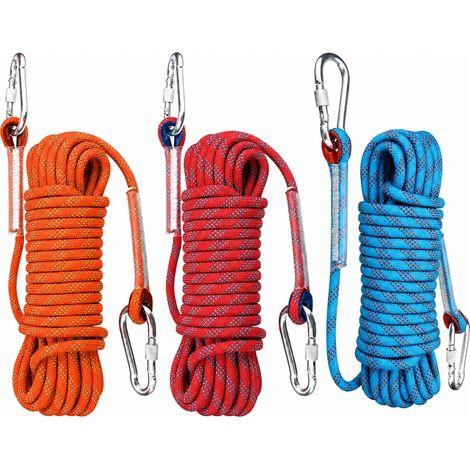 Corde d'Escalade en Polyester 8 mm 50 m avec Deux Crochets (1/5)