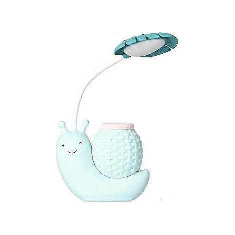 LED-Schreibtischlampe mit Stifthalter, multifunktional, mit USB-Ladefunktion, niedliche Schreibtischlampe für Schüler und Kinder (Blau)SZXM
