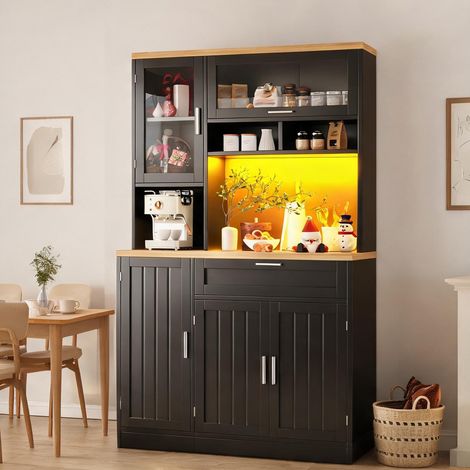 Buffet coloris noir en mDF métal 104 x 40 x 180 cm (1/5)