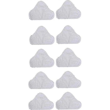KLVGTIFS PU - Lot de 10 lingettes de rechange en microfibre pour balai vapeur H2O Mop X5 à course triangulaire. (1/4)
