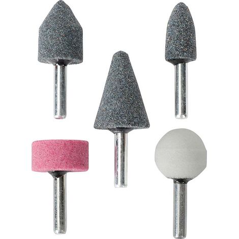 Cabezales de muela mini, vástago ø6 mm, juego 5 piezas