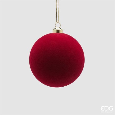 EDG Enzo De Gasperi Palline di Natale in Velluto Burgundy Ø8 cm – Set 8 Pezzi (1/2)