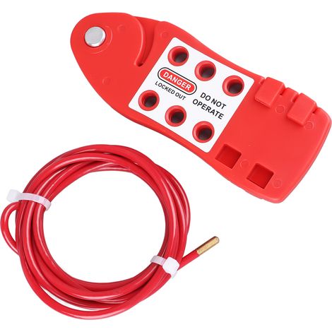 Verrouillage de câble réglable en forme de poisson, câble de sécurité en acier inoxydable, étiquetage de sécurité pour vannes industrielles (1/5)