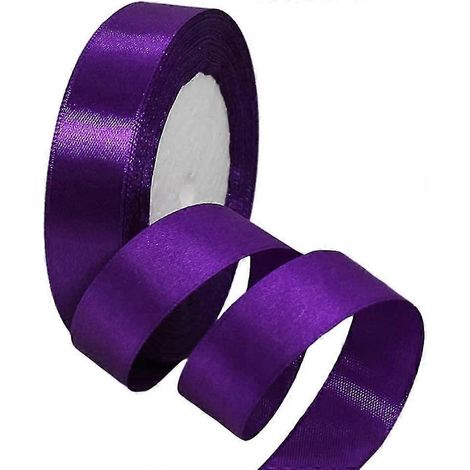 20 mm breites, doppelseitiges Satin-Polyesterband für Geschenkverpackungen, 22,86 m, dunkelblau-Purple