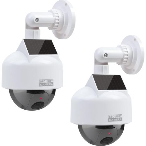 2 Pack Solar Dummy Camera, Simulated Dummy Cameras with Lens Dummy Camera for Indoor and Outdoor (1/5)