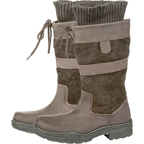38, Dunkelbraun 2100: Modische 3/4 Lederstiefel Belmond Spring Unisex Modell (1/3)