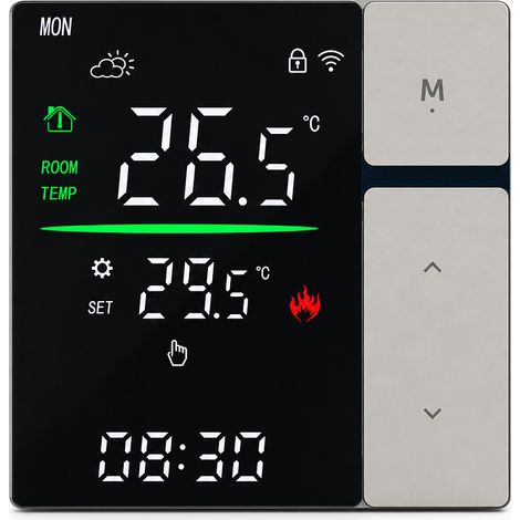 Thermostat SDM5 pour chauffage au sol hydraulique et chaudière, bord gris, sans Wi-Fi, liaison 3 A (1/5)