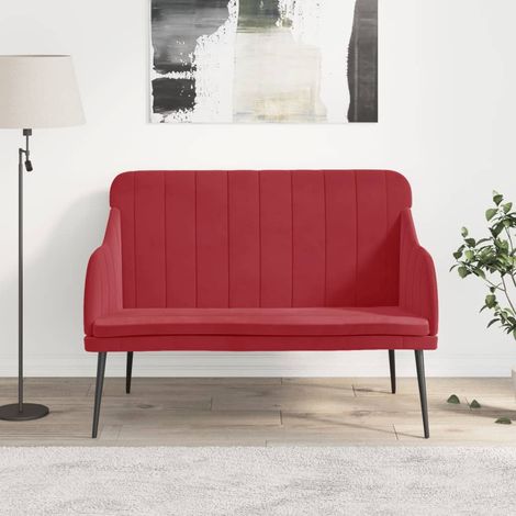 Banc moderne, Banquette de salon,chambre Rouge bordeaux 110x76x80 cm Velours NKK61395 (1/5)