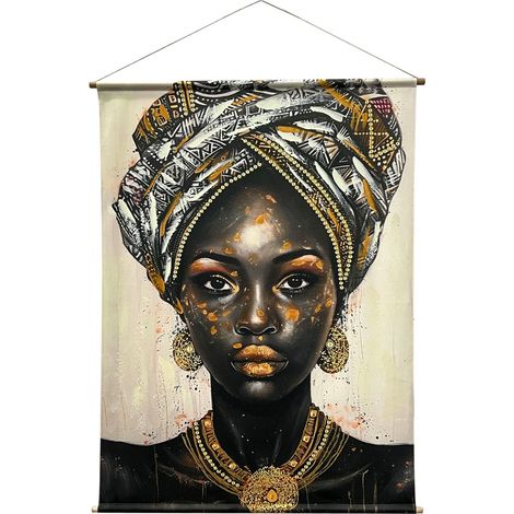Afrikanische gerollte Leinwand, dekorative Wandkunst, moderne ethnische Malerei, abstrakte Kunst für Zuhause