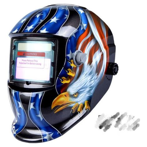 Casque de Soudure Automatique - Masque de Soudure avec 2 Lentilles et 2 Capteurs de filtre à ombre réglables DIN9-13 pour le soudage à l'arc de MIG TIG MAG [Classe énergétique A+++] (1/5)